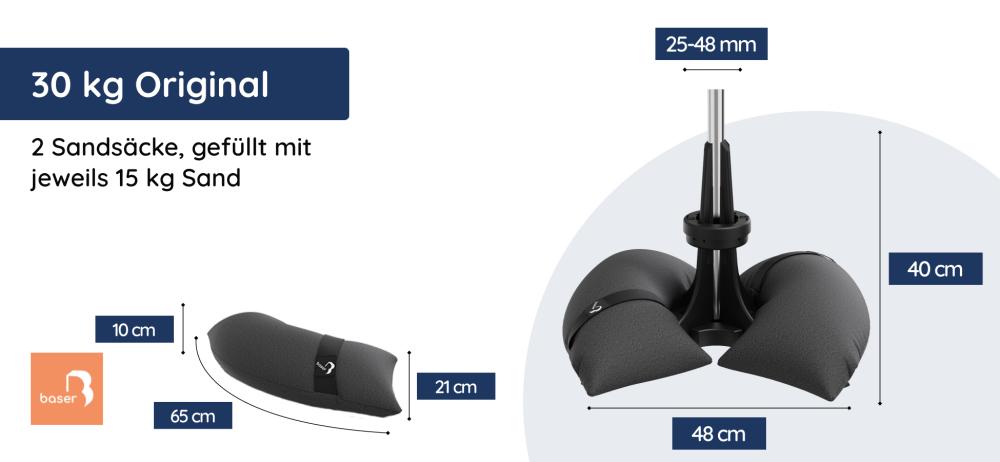 Baser Sonnenschirmständer Maße – 30 kg