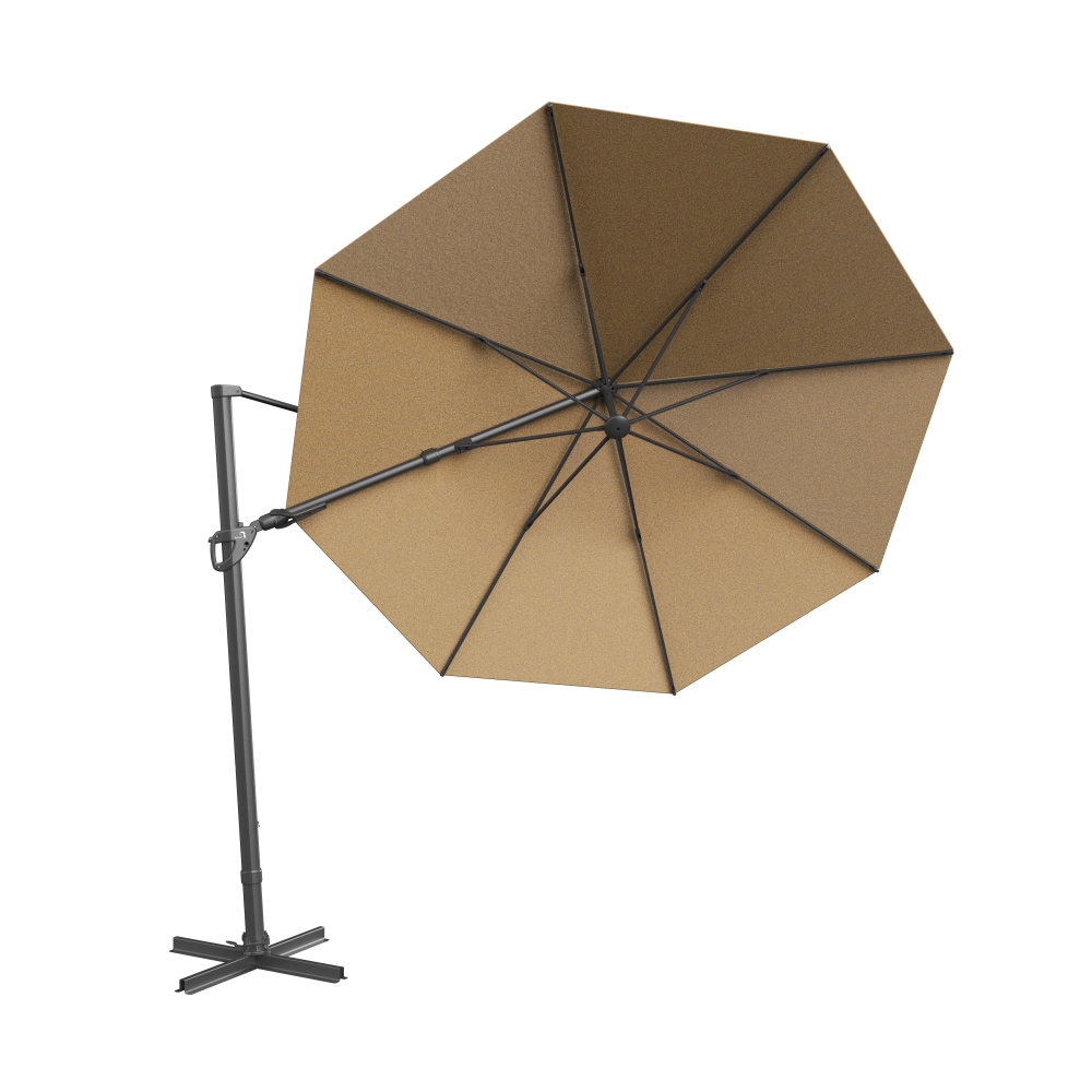 Originaler 3 m Ampelschirm in Anthrazit mit schwarzem Rahmen – mit Rückwärtskipp-Funktion und 360-Grad-Drehung