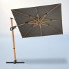 Baser Supreme Ampelschirm 250x250 cm, Anthrazit & Holzoptik