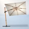 Baser Supreme Ampelschirm 250x250 cm, Off-white & Holzoptik