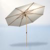 Baser Supreme Push Sonnenschirm 3M, Off-White & Holzoptik