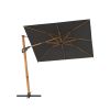Baser Supreme Ampelschirm 250x250 cm, Anthrazit & Holzoptik