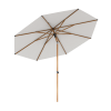 Baser Supreme Push Sonnenschirm 3M, Weiß & Holzoptik