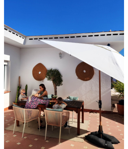 Baser Supreme Sonnenschirm mit Kurbel 