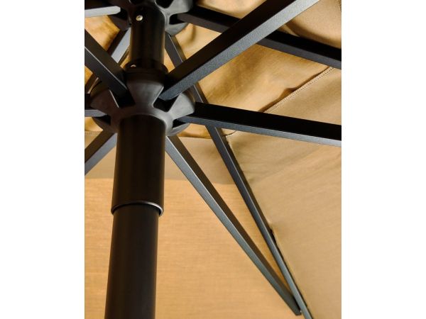 Baser Original Sonnenschirm 3 m rund mit Kurbel, Taupe