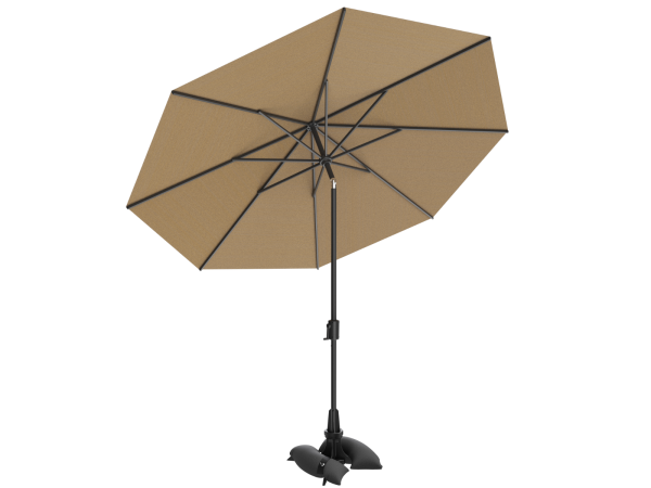 Baser Original Sonnenschirm 3 m rund mit Kurbel, Taupe