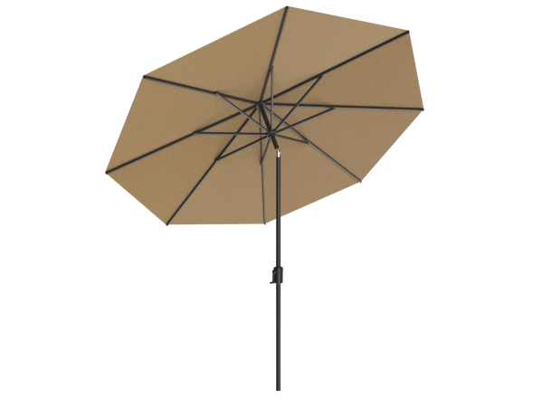 Baser Original Sonnenschirm 3 m rund mit Kurbel, Taupe